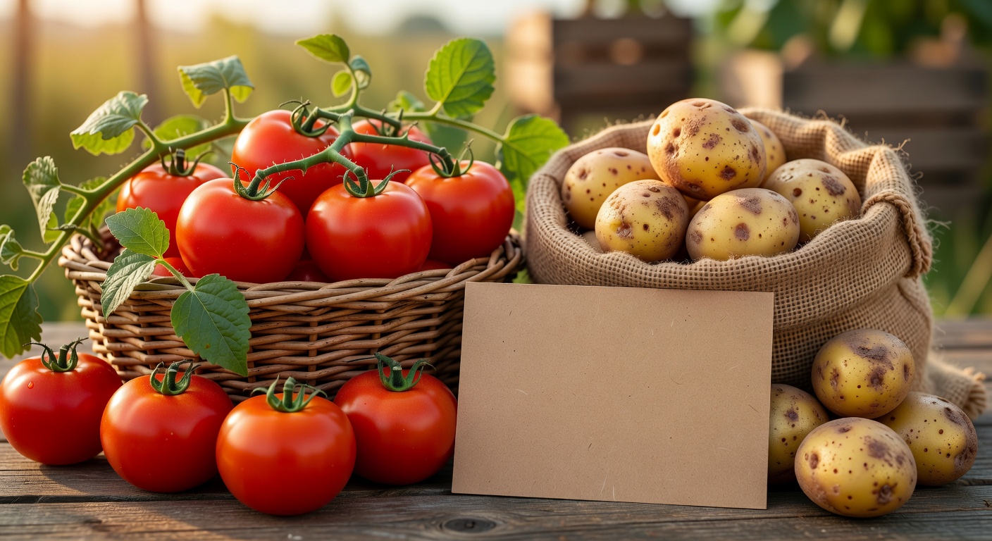 Bright red vine-ripened organic tomatoes