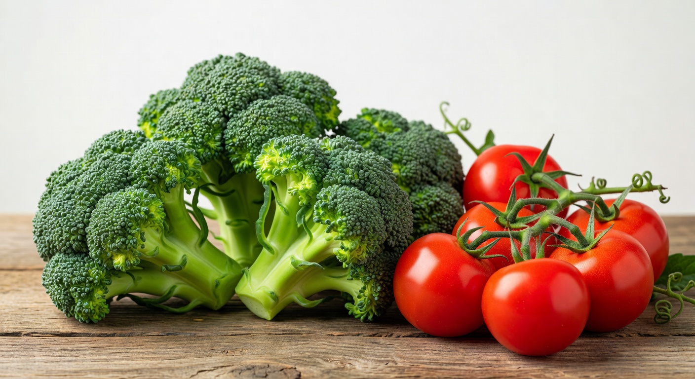 Crisp green broccoli heads