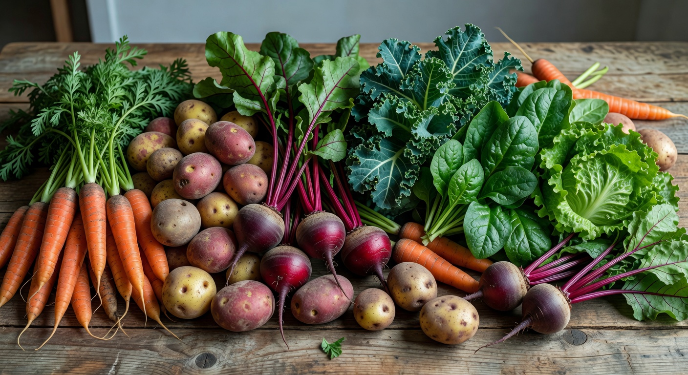 Organic carrots and potatoes representing Root Vegetables category